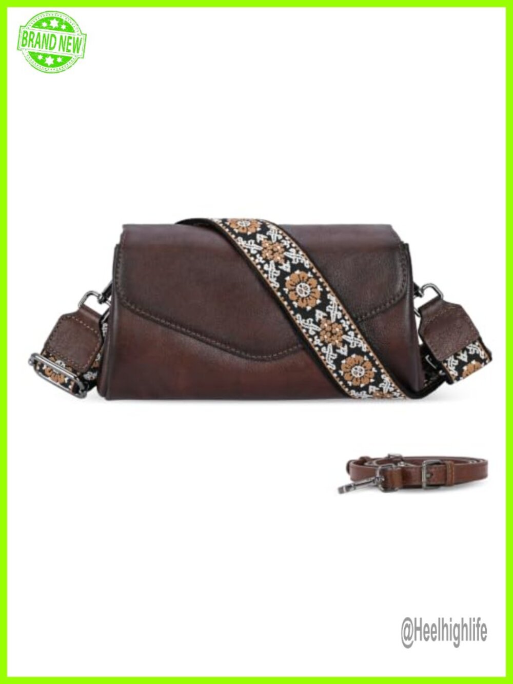 Genuine Leather Crossbody Bag Satchel Shoulder Hobo Purse Convertible Straps